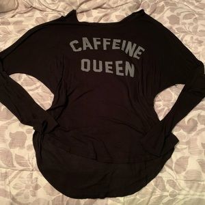 Caffeine Queen hi-low black tunic